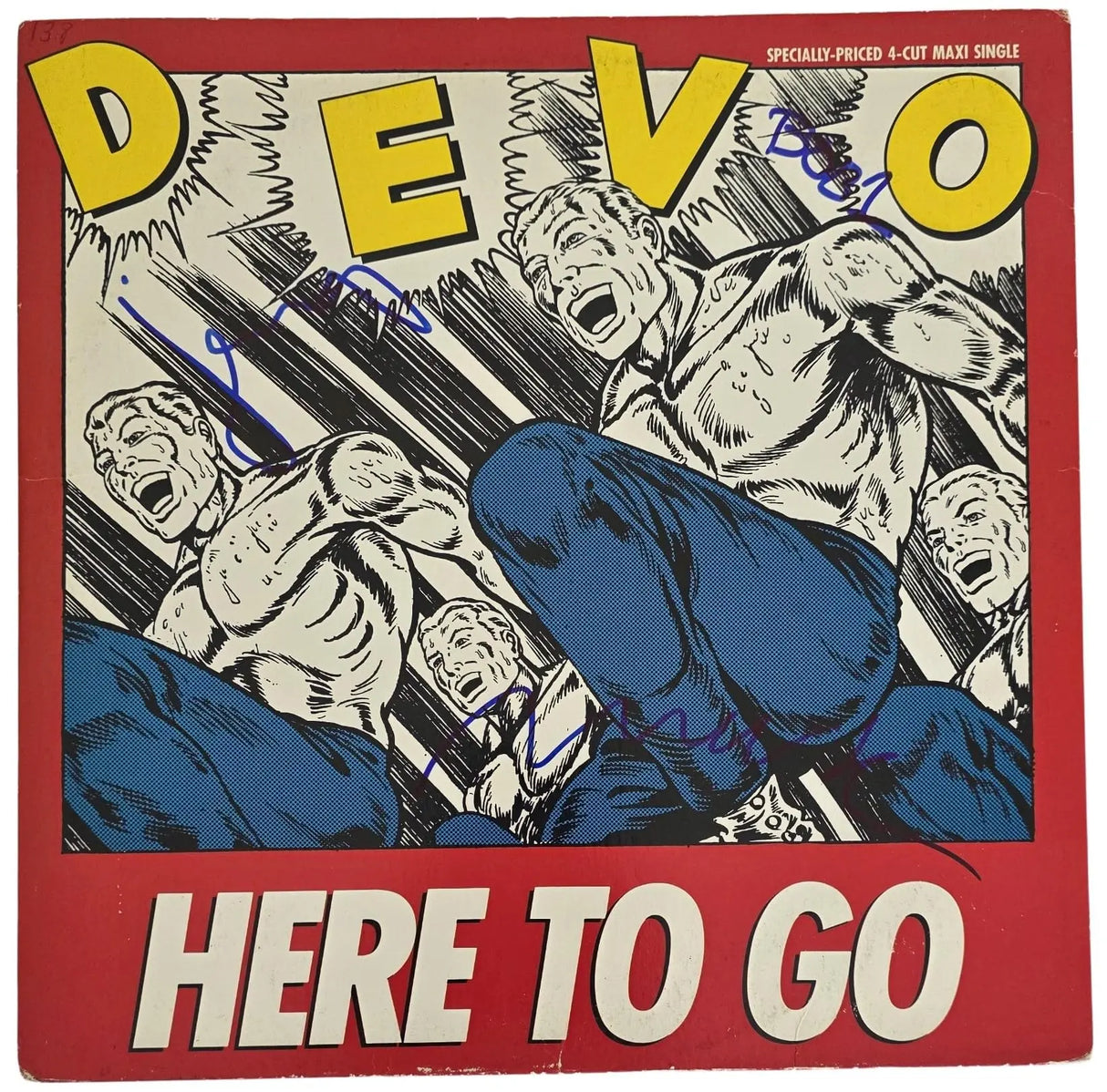 Devo Signed Here To Go Album COA Proof Autographed Vinyl Record Mark Mothersbaugh Gerald Casale Bob Mothersbaugh