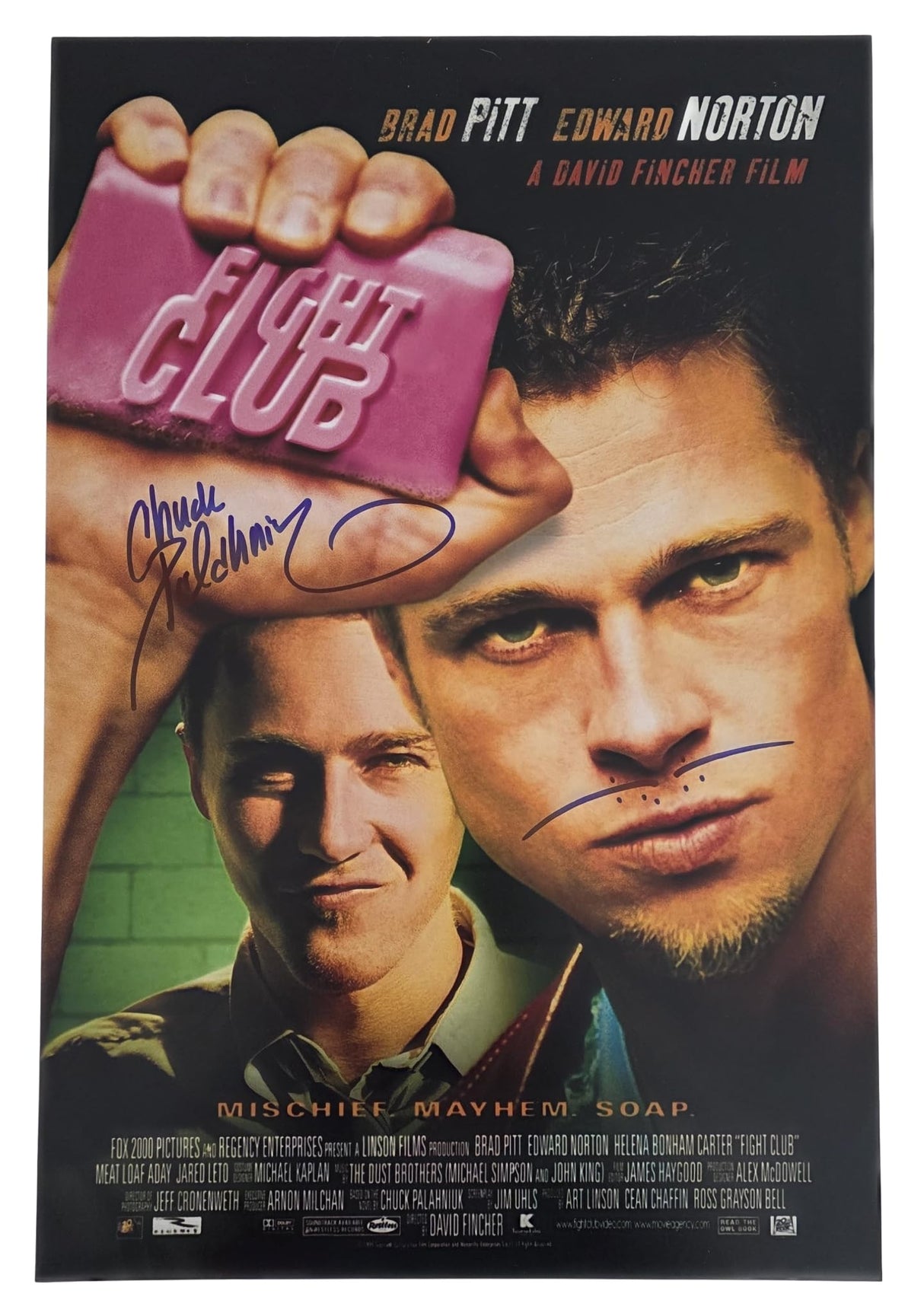 Chuck Palahniuk Signed 12x18 Fight Club Movie Poster Photo COA Exact Proof Autographed