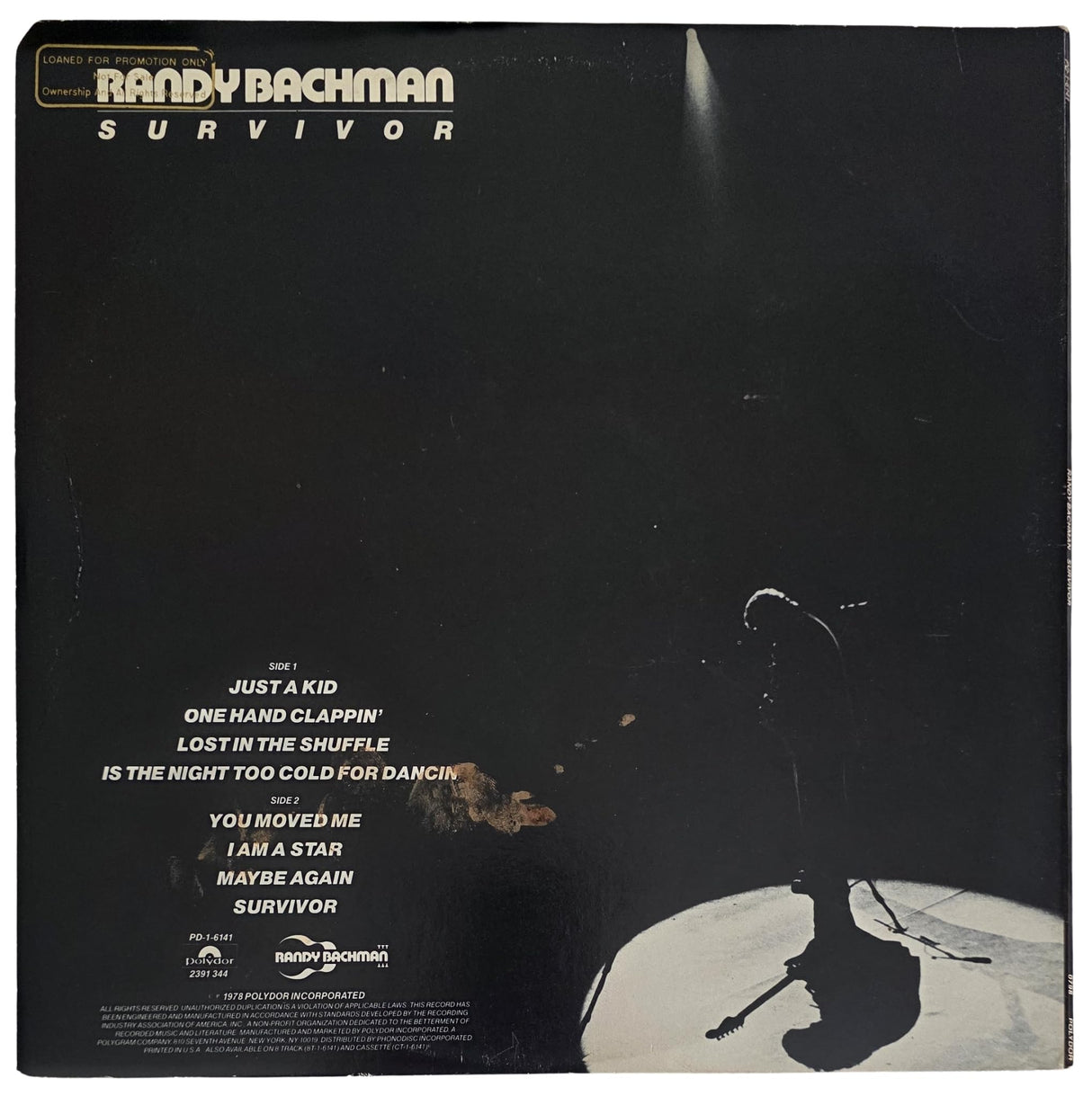 Randy Bachman Signed Survivor Album, Autographed Vinyl Record LP with COA and Proof