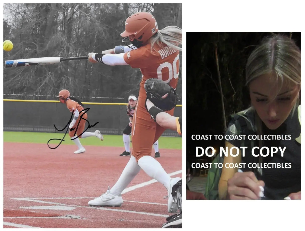Lauren Burke signed Longhorns 8x10 softball photo COA Proof autograhed Model