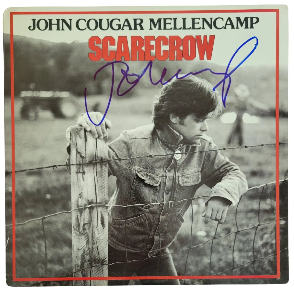 John Cougar Mellencamp Signed Scarecrow Album Vinyl Record Proof Beckett COA
