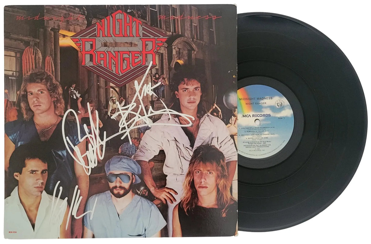 Night Rangers Band Signed Midnight Madness Album COA Proof Autographed Vinyl Record