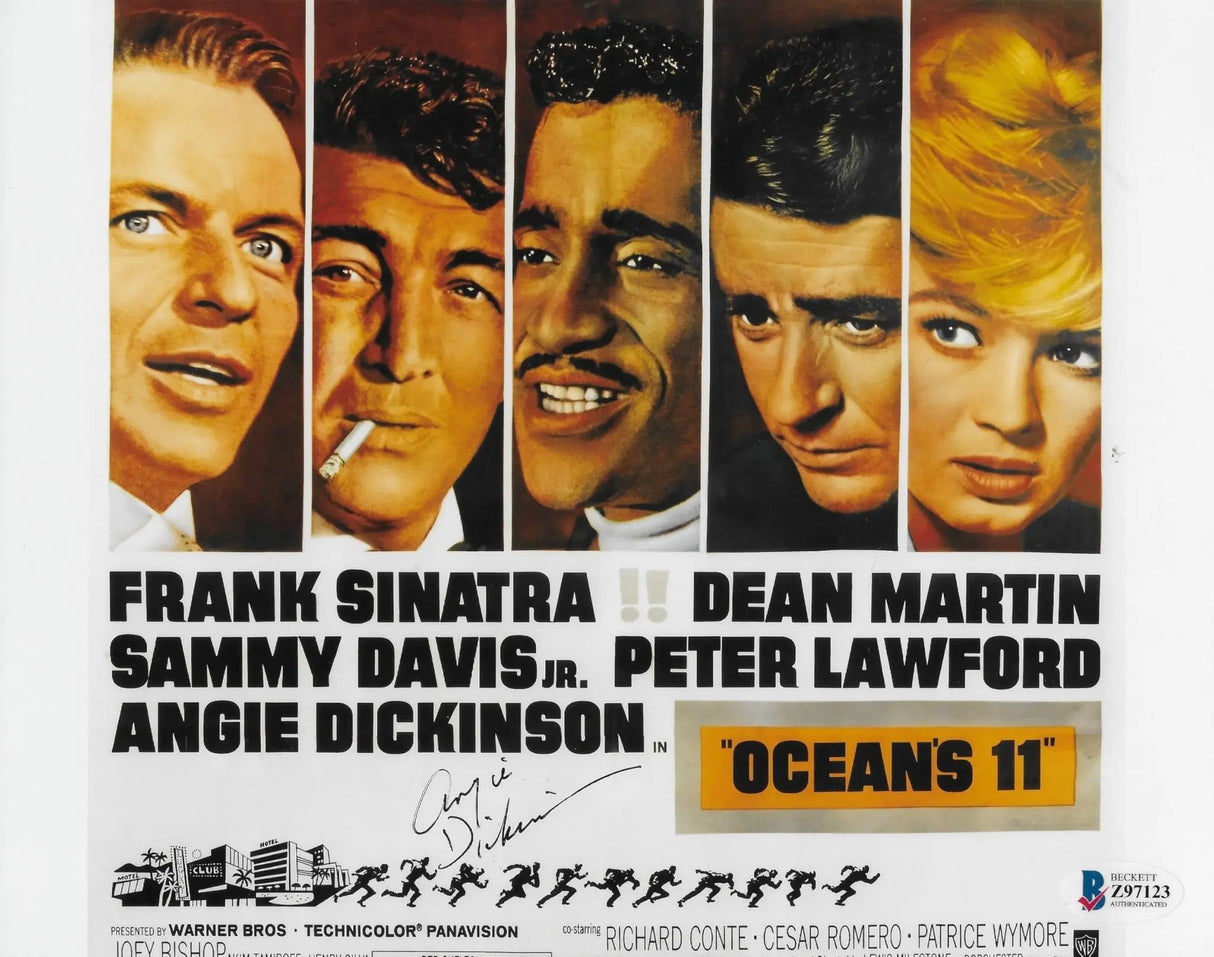 Angie Dickinson Signed Ocean 11 8x10 Photo Proof Beckett COA Autographed STAR Actress