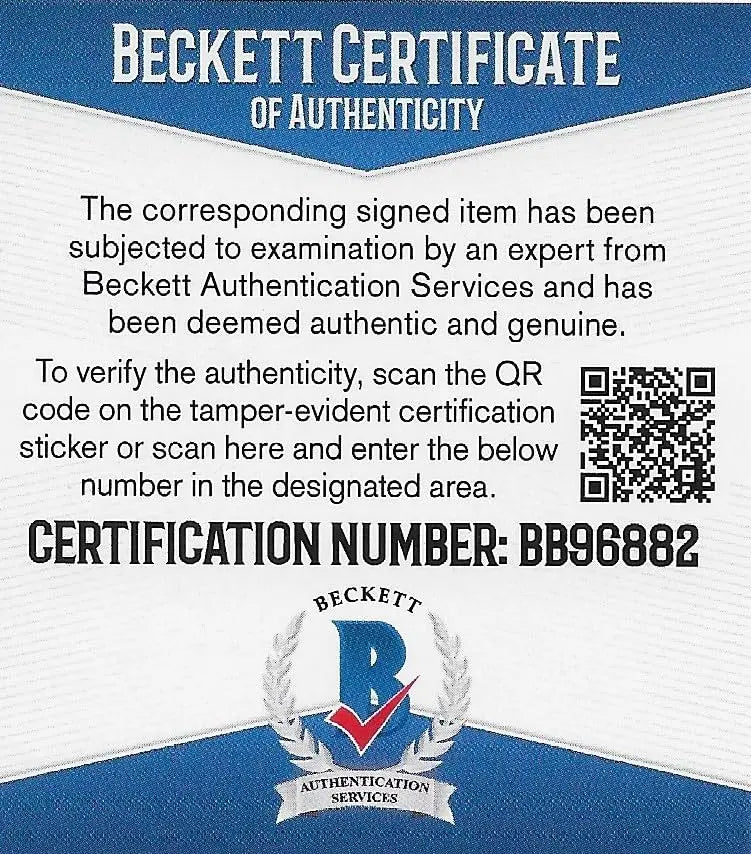 Terrell Davis Signed Football Proof Beckett COA Denver Broncos Georgia Bulldogs Autographed