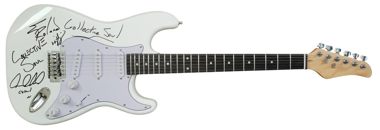 Collective Soul Band Signed Full Size Electric Guitar COA Proof Autographed Ed Roland Dean Roland Will Turpin