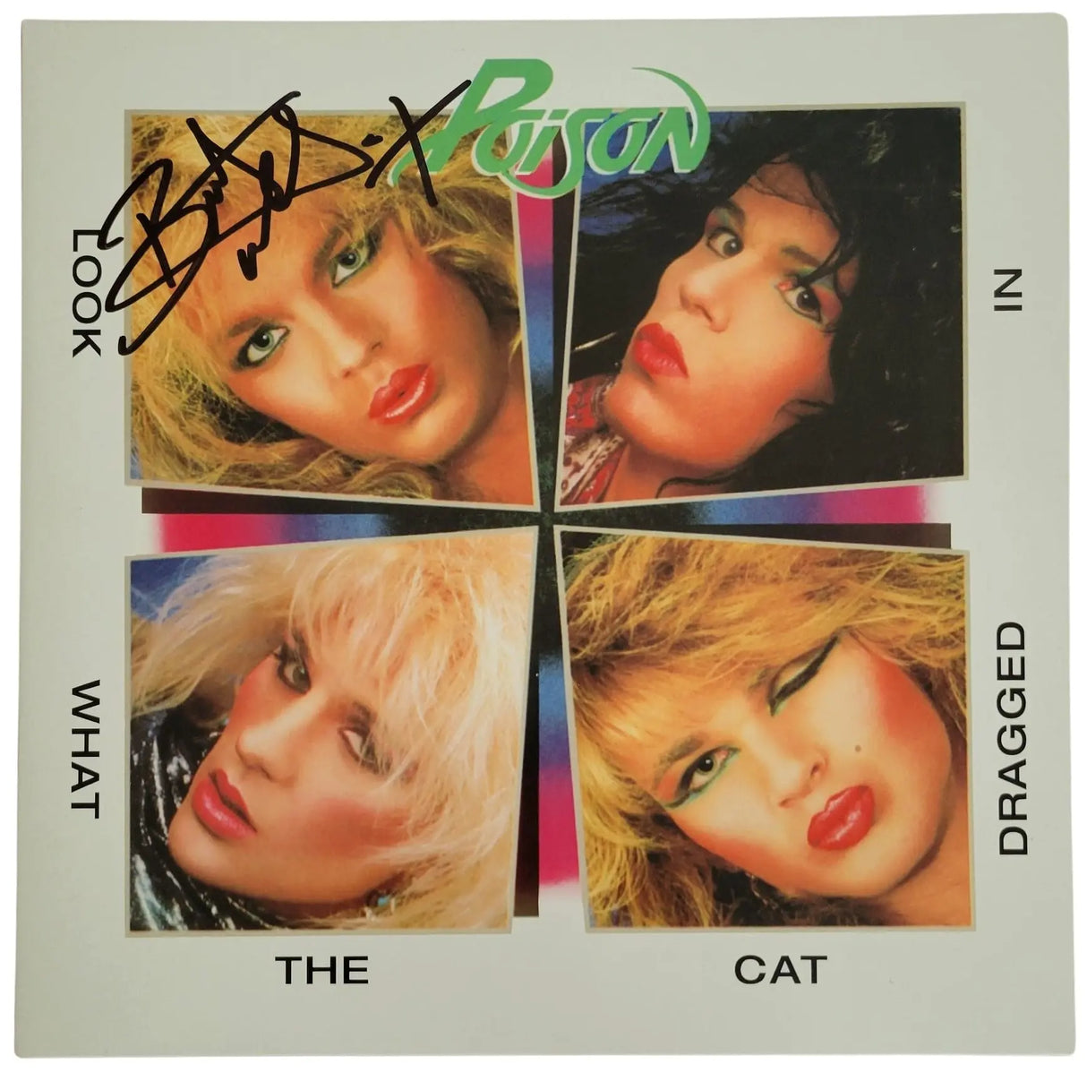 Bret Michaels Signed Poison Look What the Cat Album COA Proof Autographed Vinyl Record