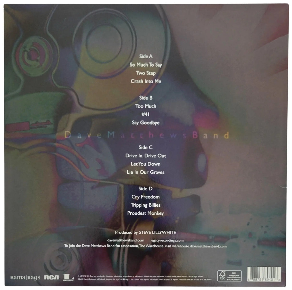 Dave Matthews Signed Crash Album COA Proof Autographed Vinyl Record