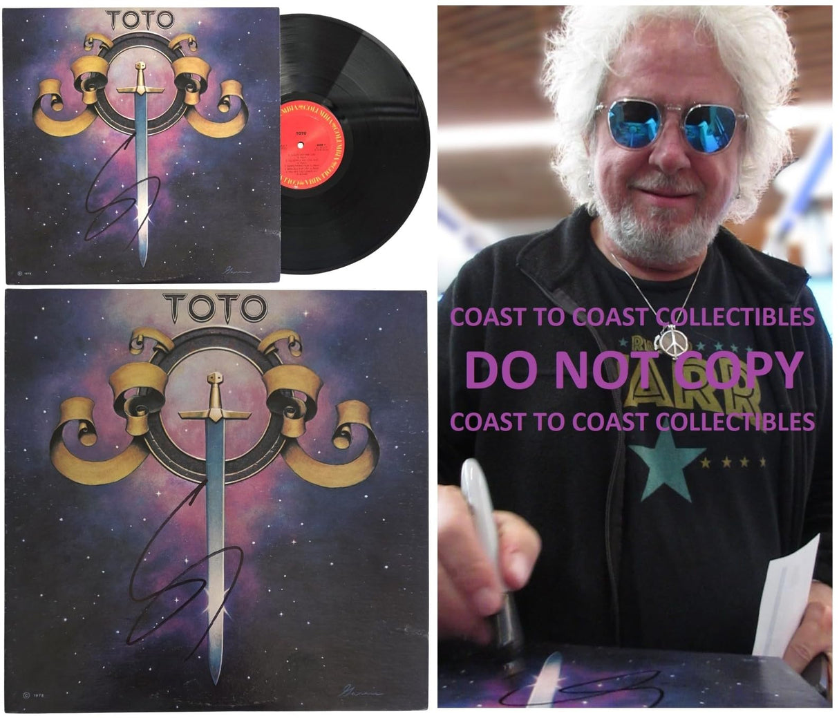 Steve Lukather Signed Toto Album COA Exact Proof Autographed Vinyl Record
