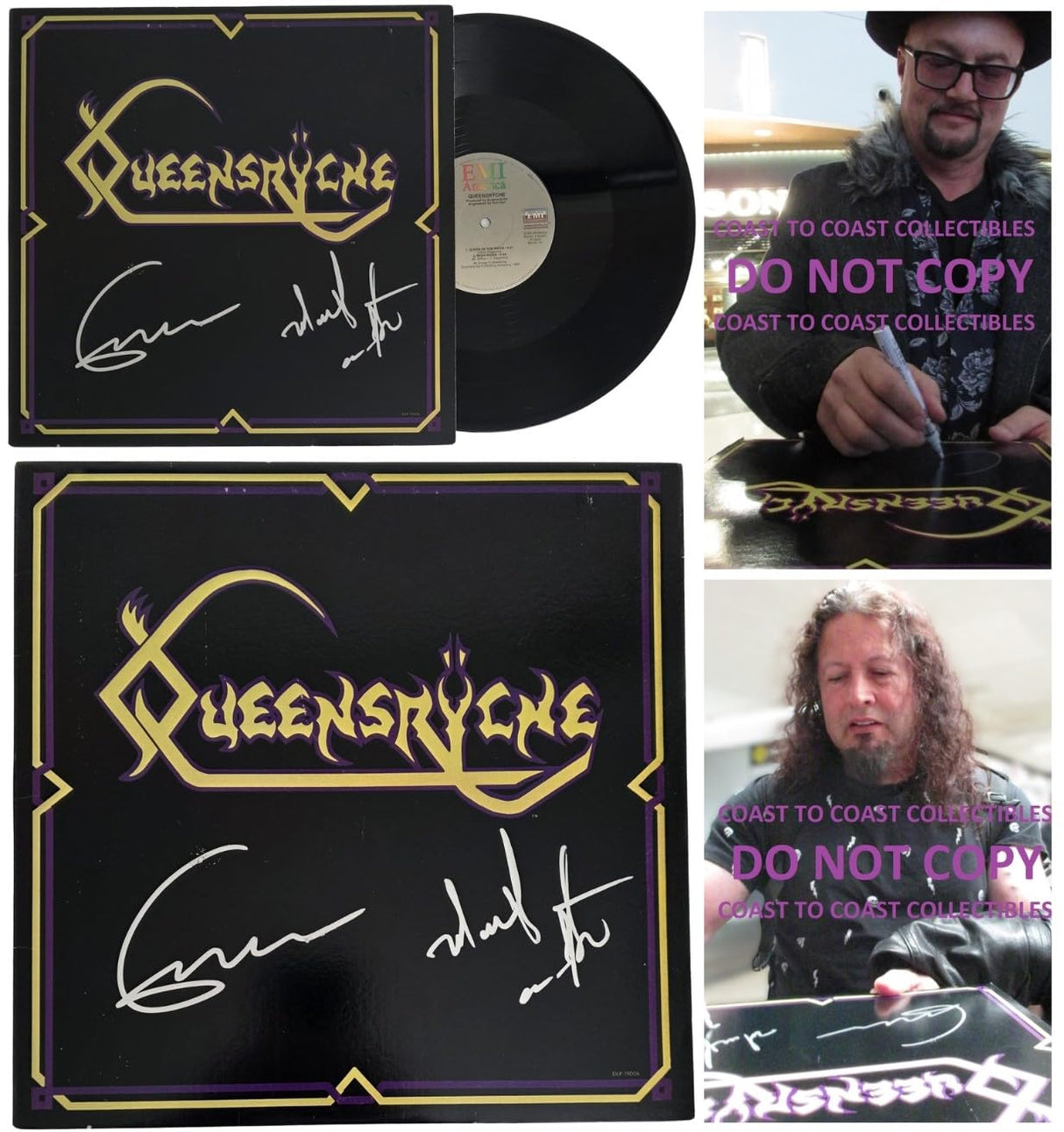 Geoff Tate Signed Queensryche Album COA Proof Autographed Vinyl Record Michael Wilton