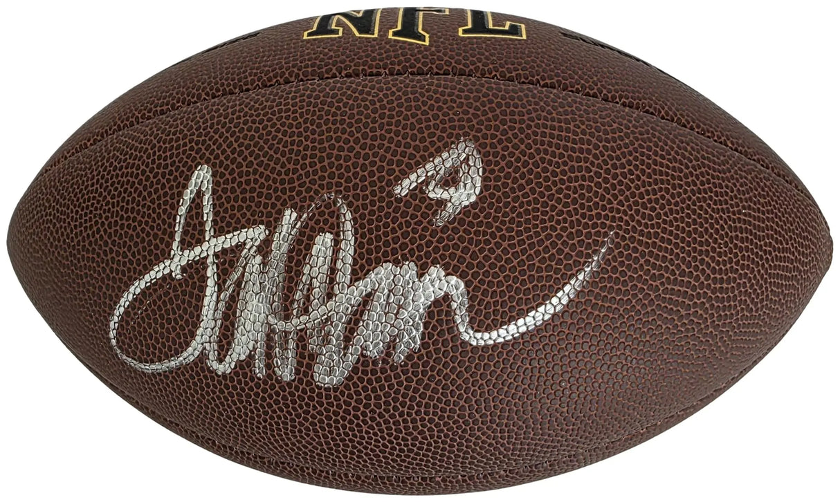 Terrell Davis Signed Football Proof Beckett COA Denver Broncos Georgia Bulldogs Autographed