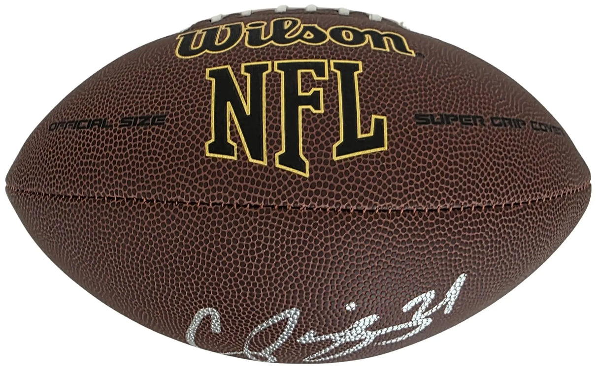 Champ Bailey Signed Football Proof COA Autographed Denver Broncos Washington Georgia Bulldogs