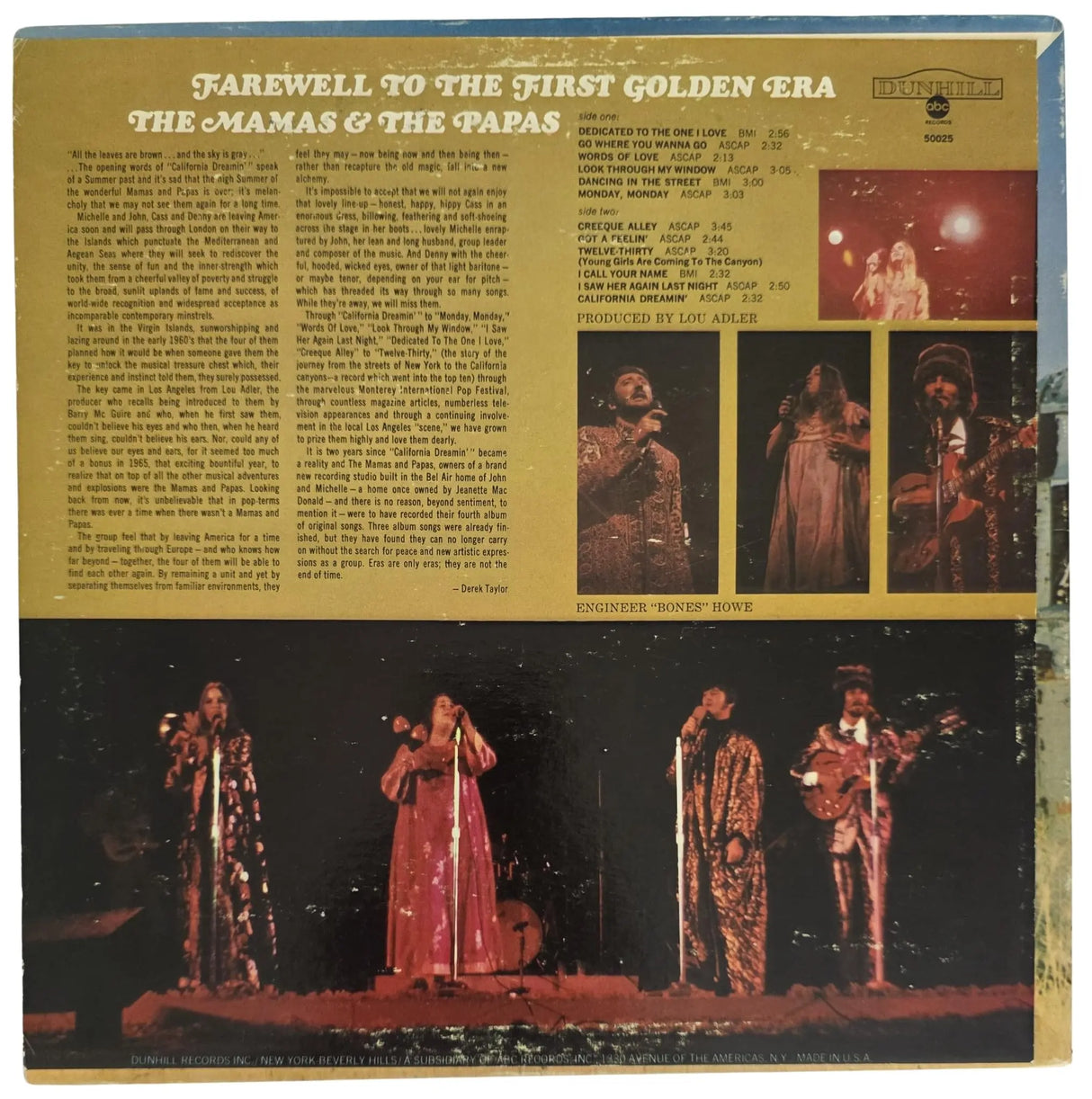 Michelle Phillips Signed Mamas And The Papas Farewell to the First Golden Era Album COA Proof Autographed Vinyl Record