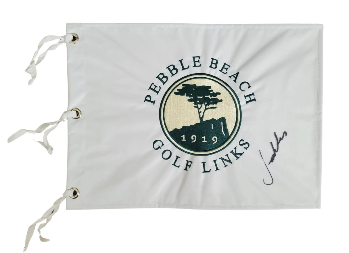 Jordan Spieth Signed Pebble Beach Golf Flag COA Exact Proof Autographed