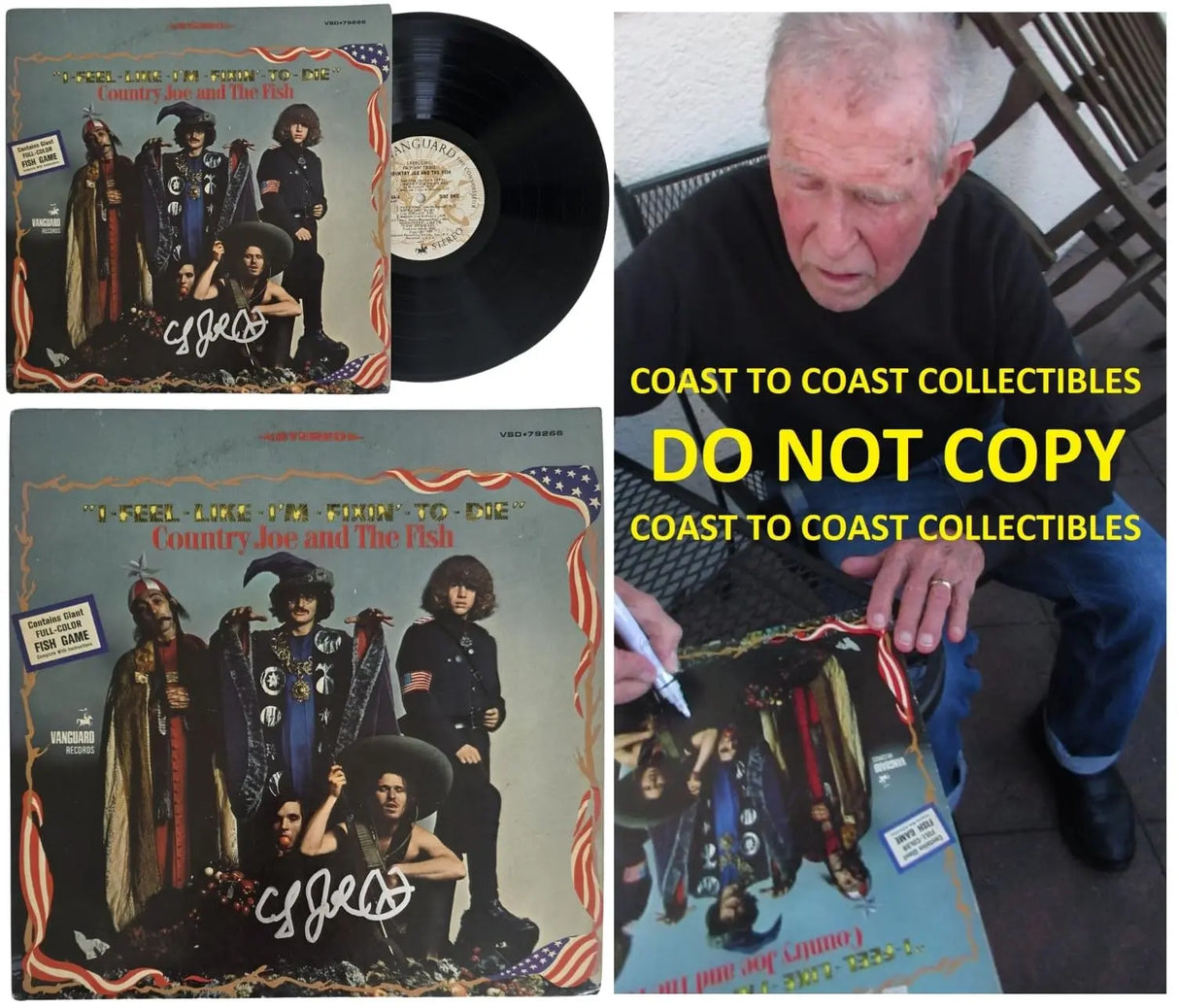 Country Joe McDonald Signed Country Joe & The Fish I Feel Like I'm Fixin to Die Album COA Proof Autographed Vinyl Record