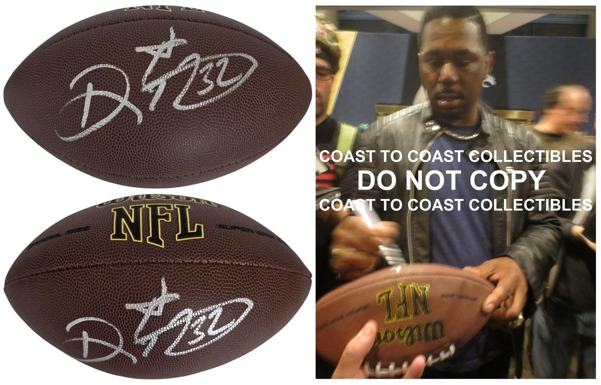 Ricky Watters Signed Football Proof COA Beckett 49ers Seahawks Eagles Notre Dame