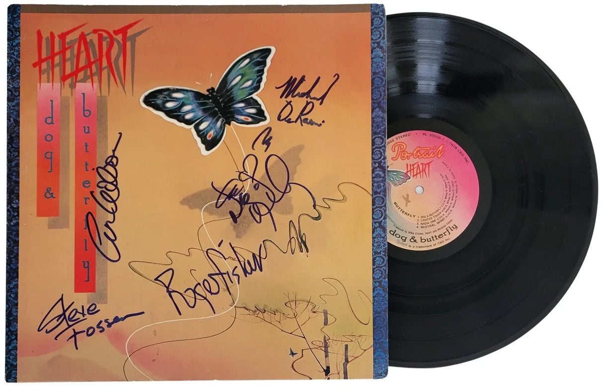 Nancy Wilson & Ann Wilson Signed Heart Dog & Butterfly Album Proof COA Autographed Vinyl Record STAR