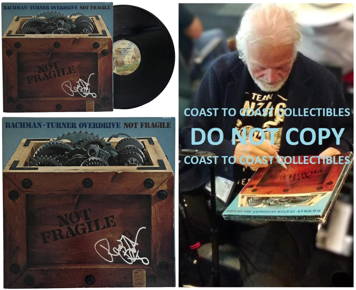 Randy Bachman Signed Bachman - Turner Overdrive Not Fragile Album, Autographed Vinyl Record LP with COA and Proof
