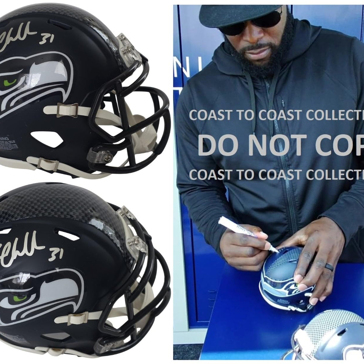 Kam Chancellor Signed Mini Football Helmet Proof COA Autographed Seattle Seahawks - Coast to Coast Collectibles Memorabilia - #sports_memorabilia#
