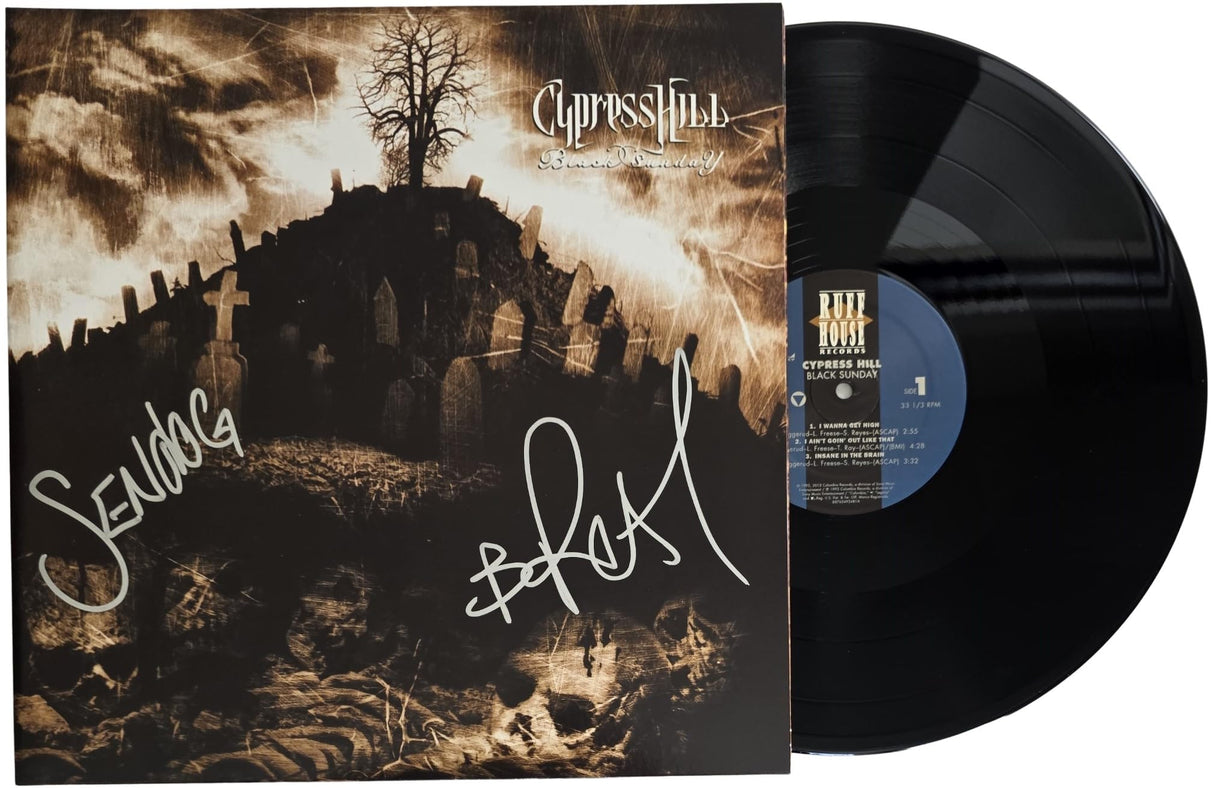 Cypress Hil Signed Black Sunday Album COA Autographed Vinyl Record Proof Sen Dog,B - Real