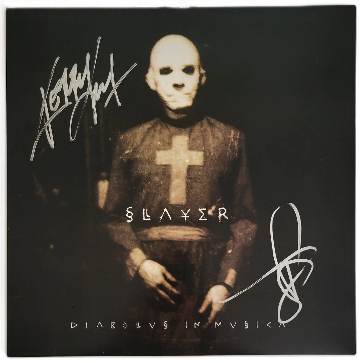 Tom Araya Kerry King Signed Slayer Diabolus in Musica Album COA Exact Proof Autographed Vinyl Record