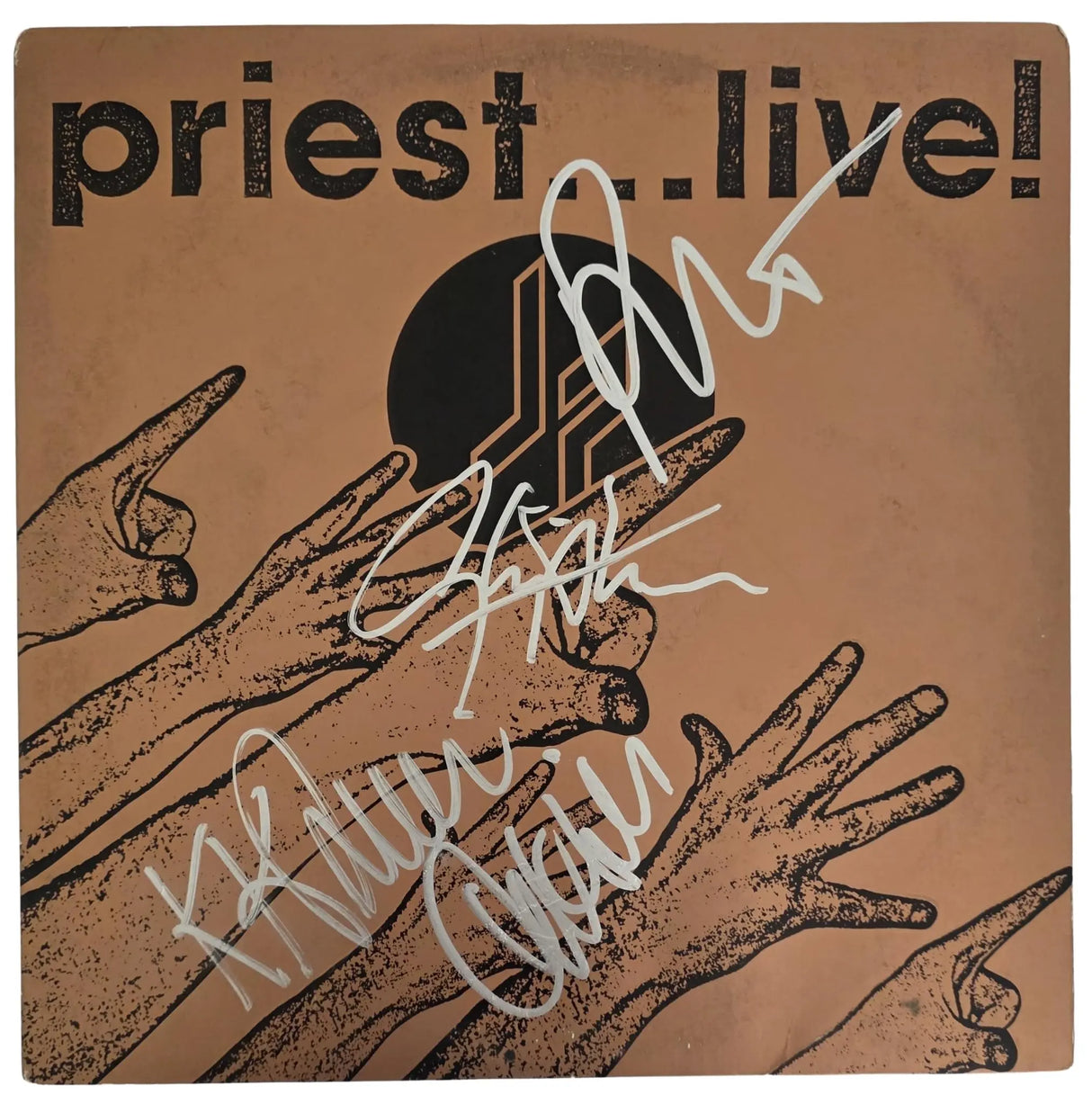 Judas Priest Band Signed Live Album COA Proof Autographed Vinyl Record Halford Tipton Hill Downing Judas Priest