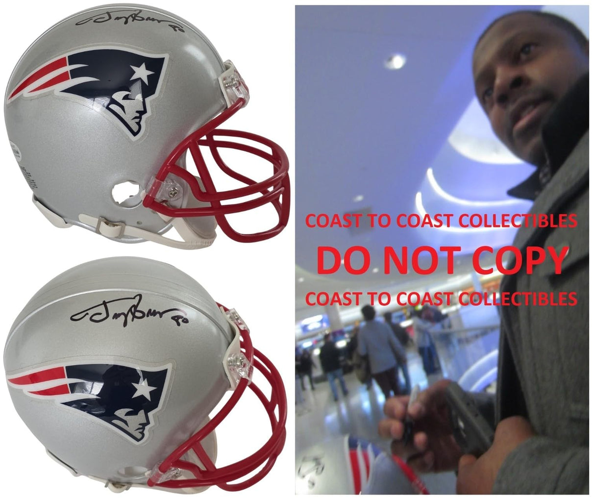 Troy Brown Signed Patriots Mini Football Helmet Proof Beckett COA Autographed New England Pats