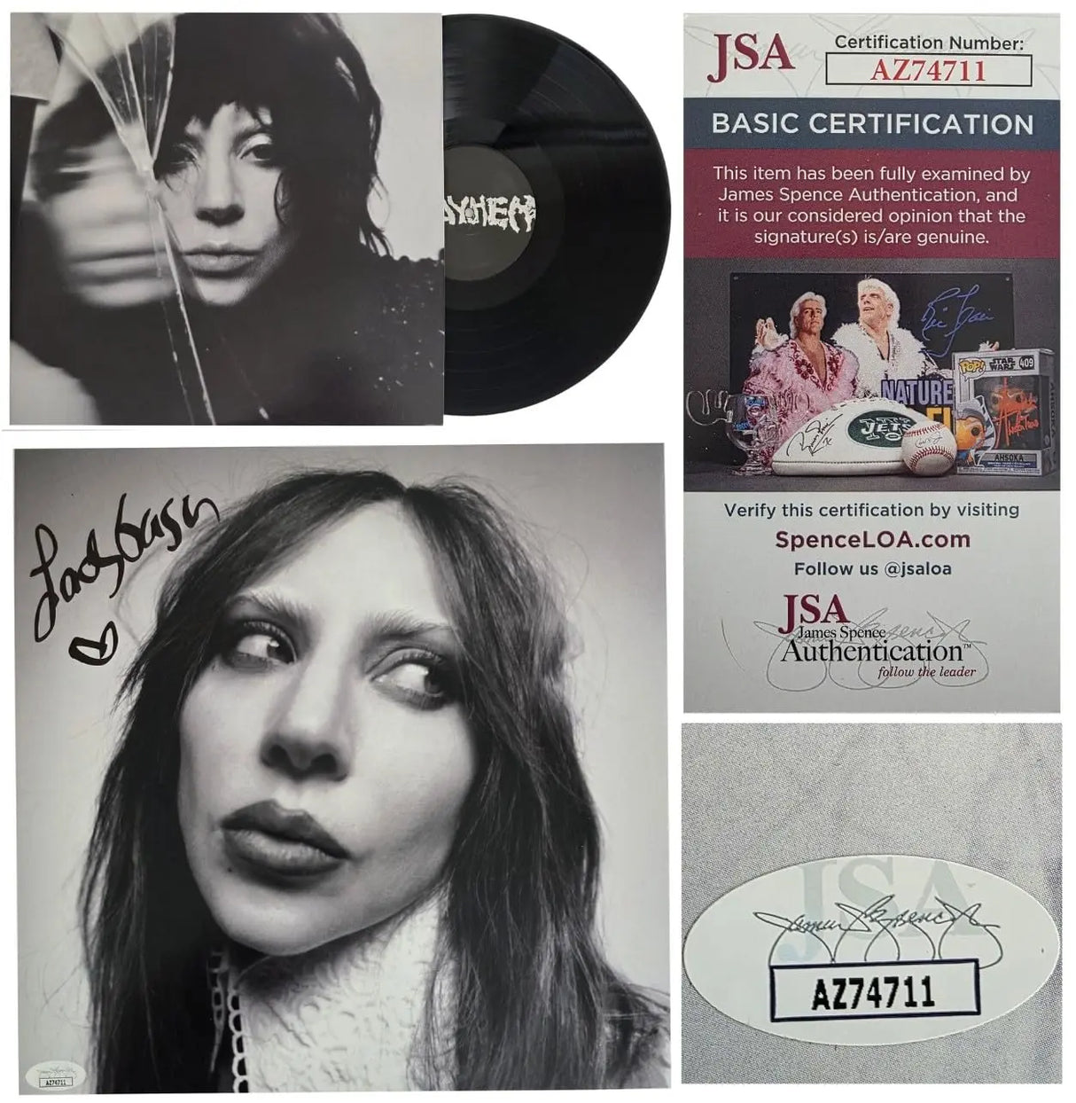 Lady Gaga Mayhem Album Signed Insert Flat JSA COA Autographed Vinyl Record