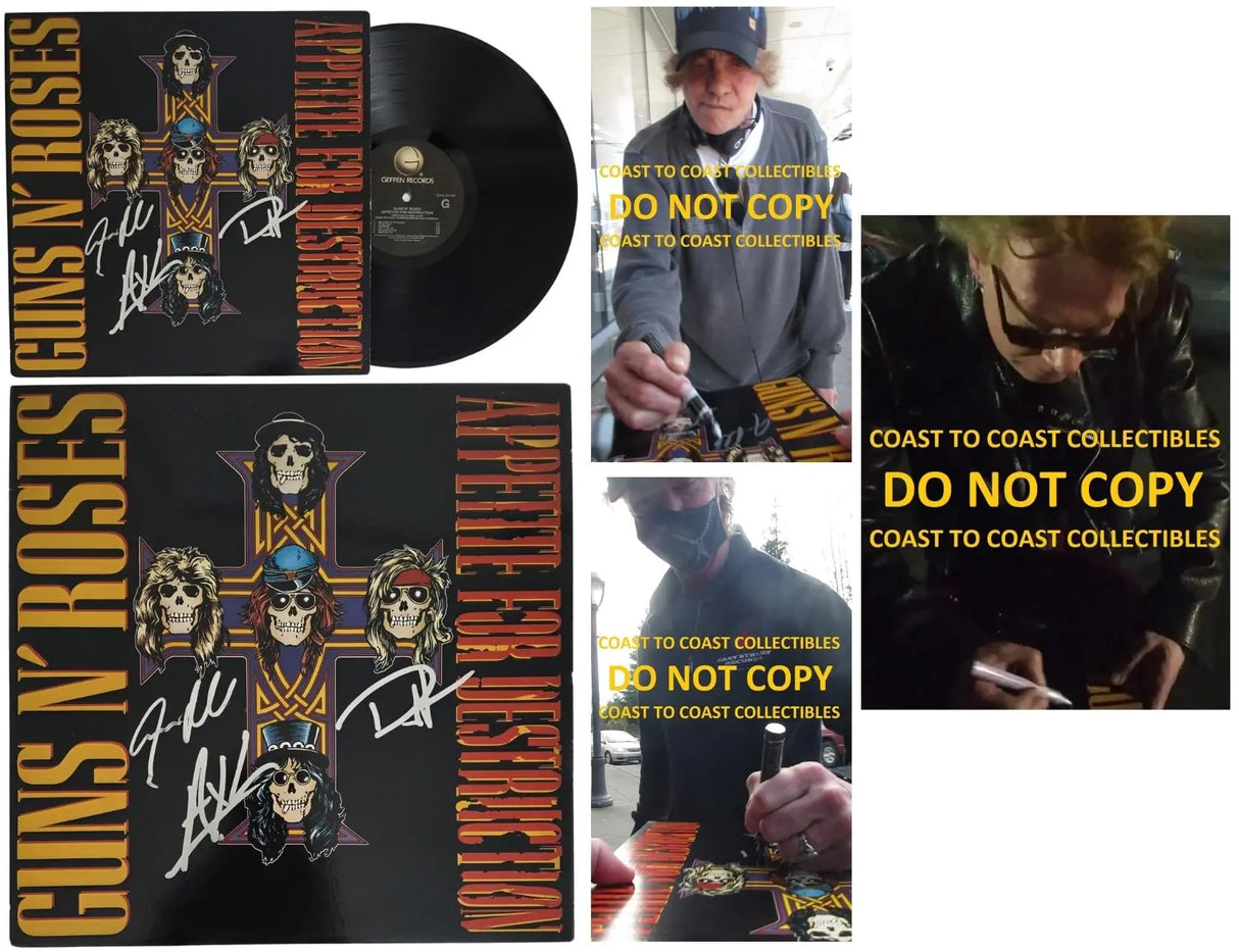 Guns N Roses Signed Appetite for Destruction Album Proof Autographed Vinyl Record Axl Rose GNR