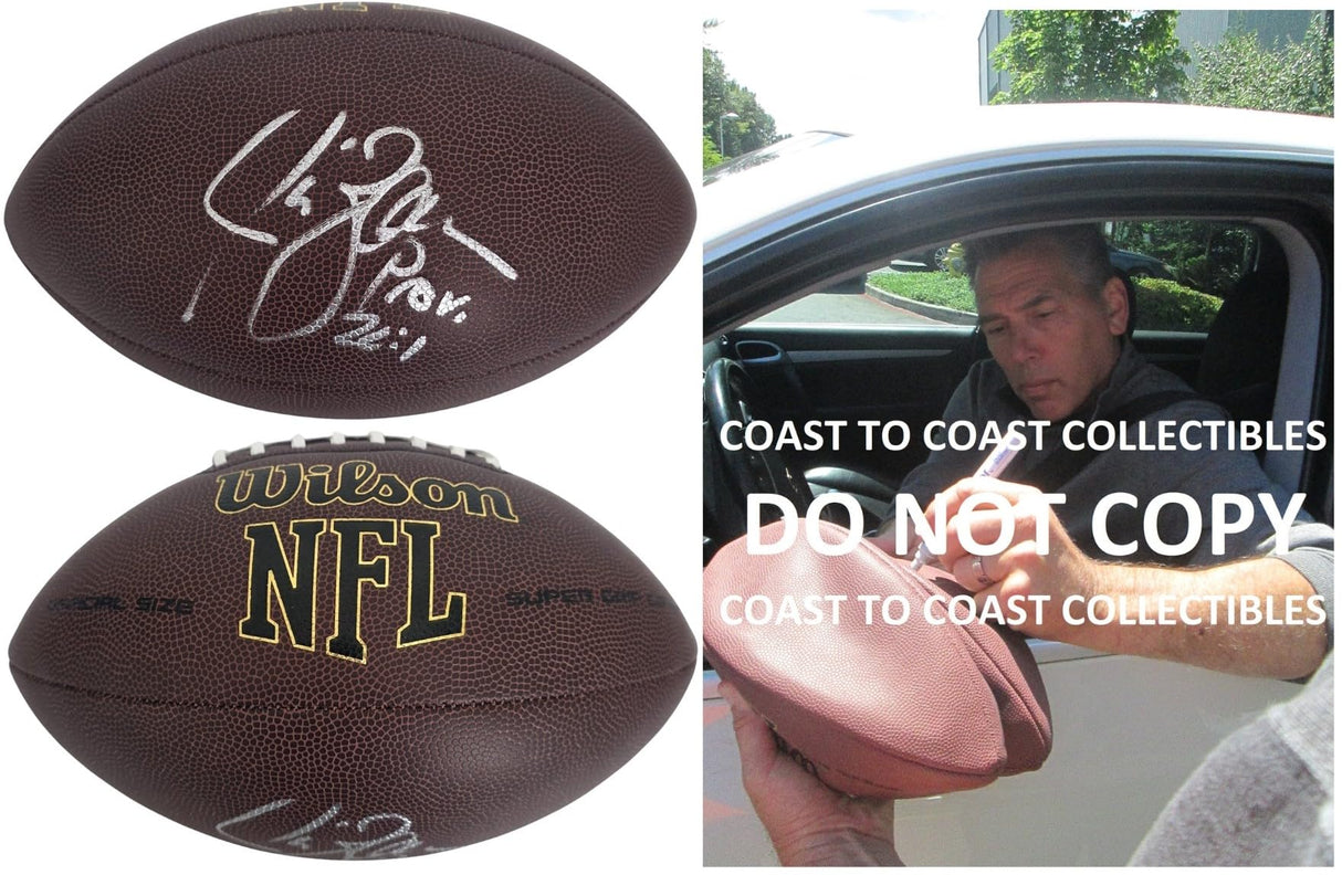Jim Zorn Signed Football Exact Proof COA Autographed Seattle Seahawks