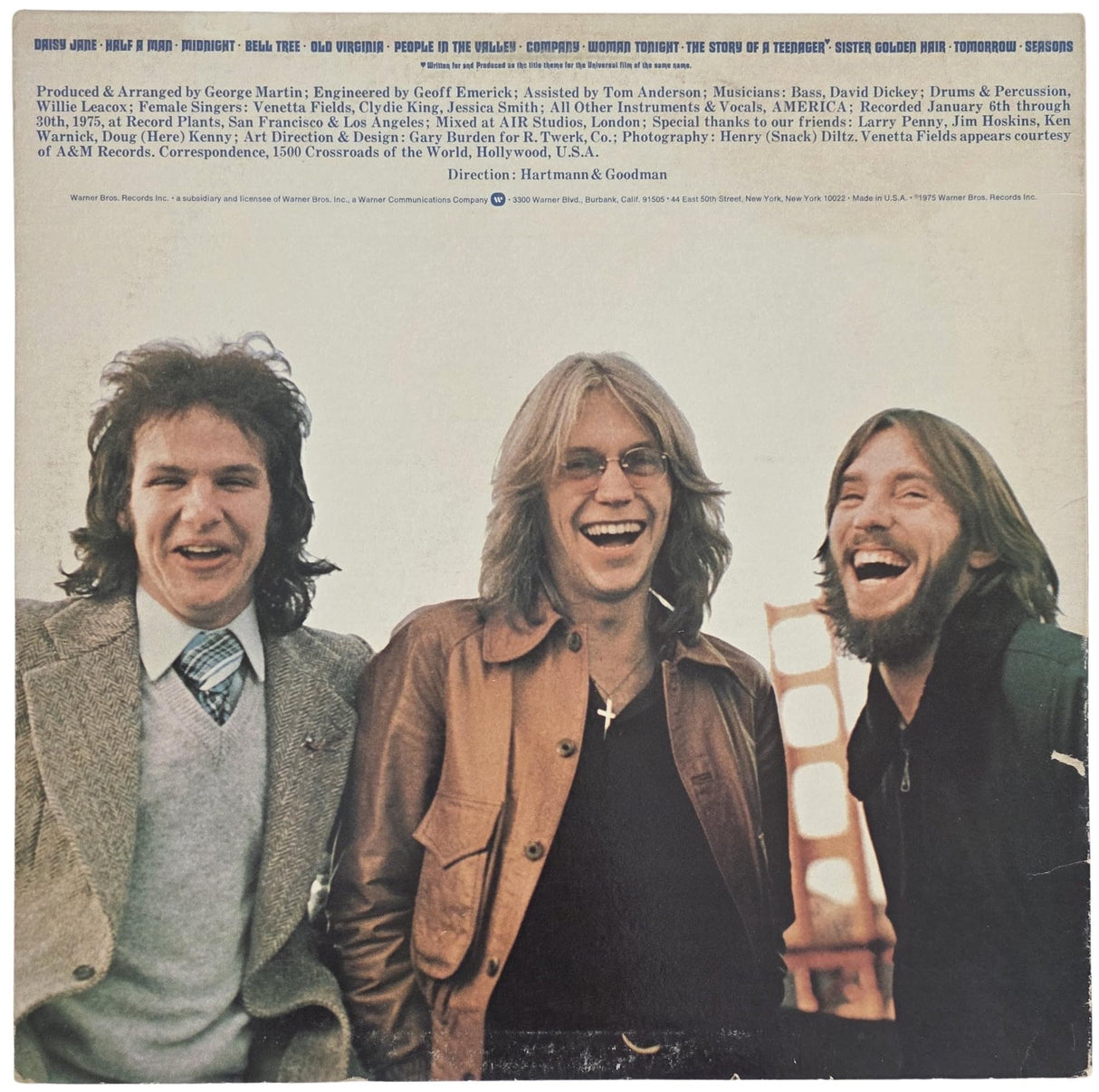 America Band Signed Hearts Album COA Exact Proof Autographed Vinyl Record Dewey Bunnell & Gerry Beckley