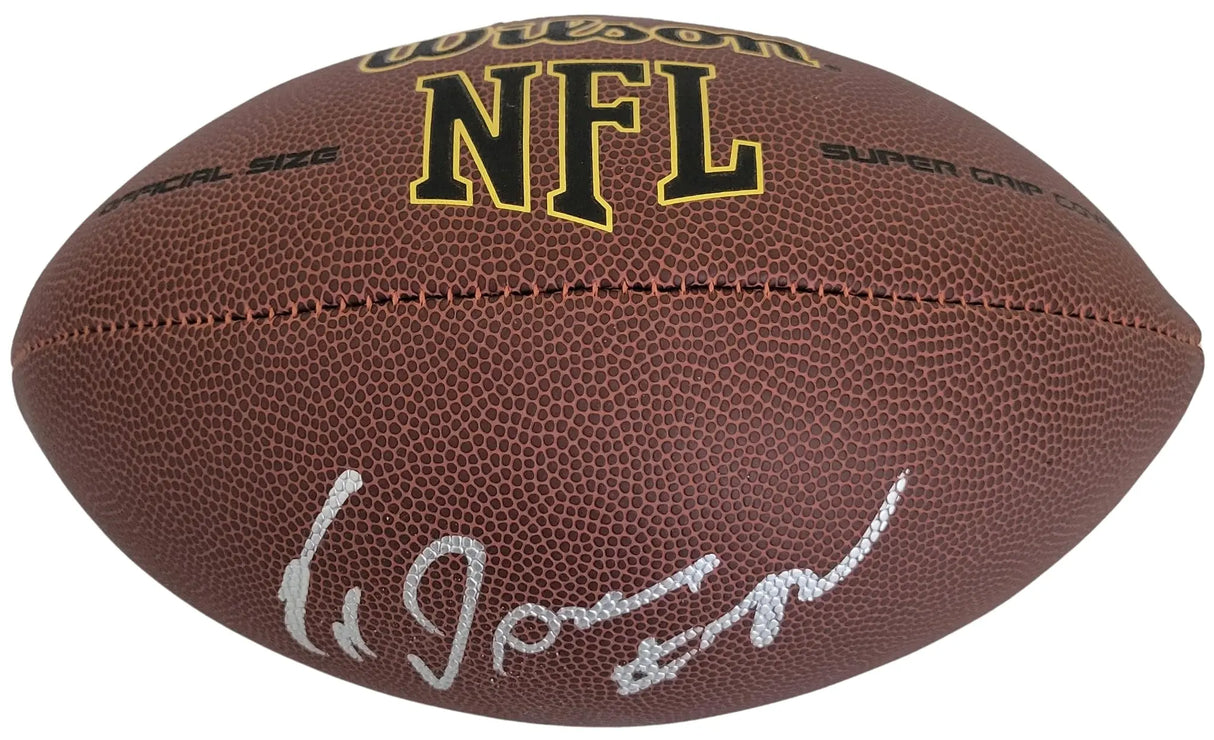 Ed Jones Signed Football Proof COA Autographed Ed Too Tall Jones Cowboys