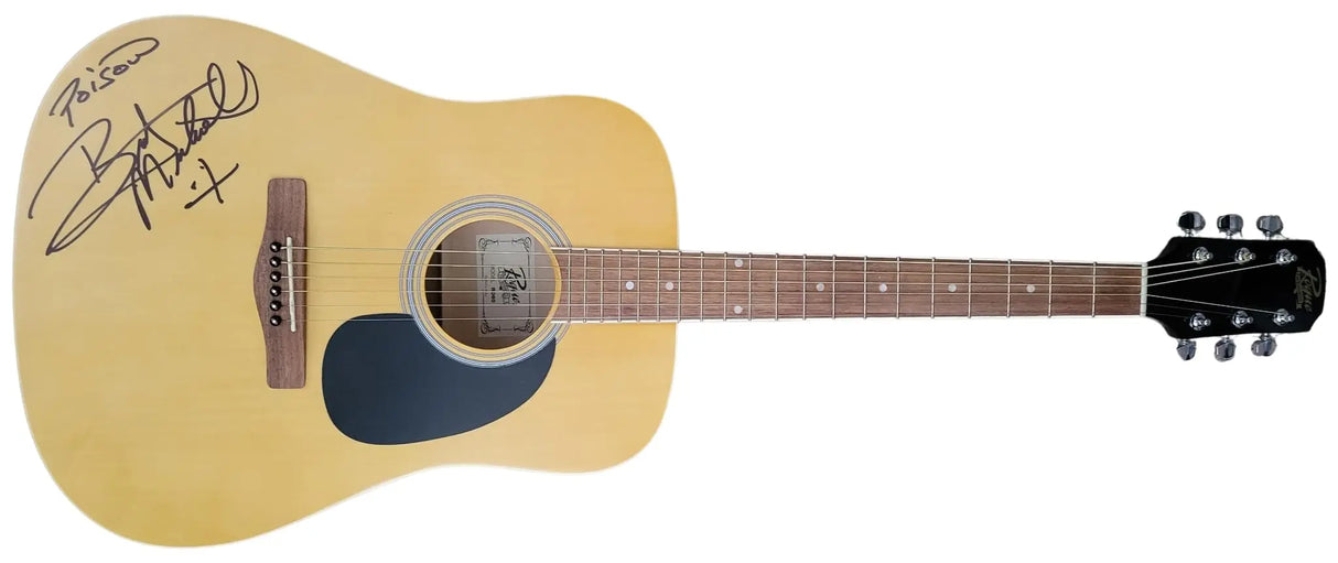 Bret Michaels Poison Signed Full Size Acoustic Guitar COA Exact Proof Autographed