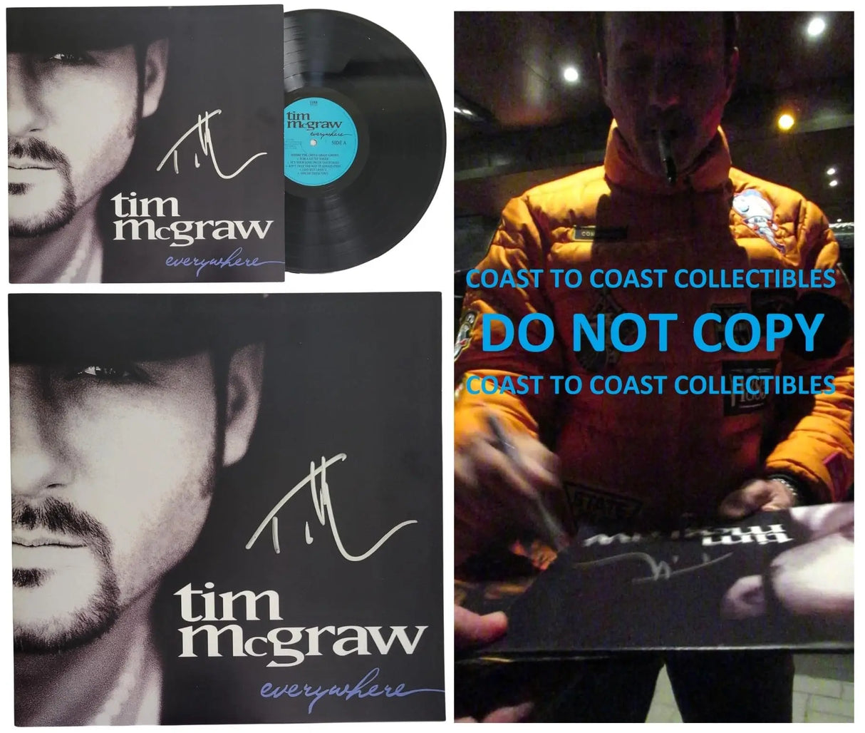 Tim McGraw Signed Everywhere Album Exact Proof COA Autographed Vinyl Record