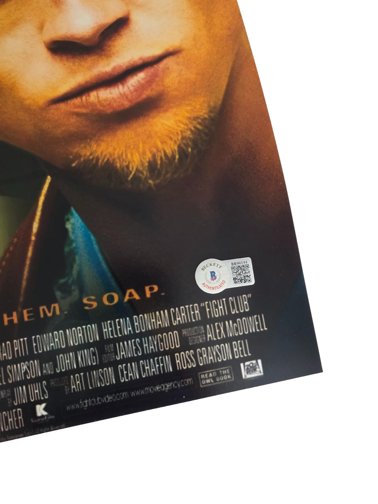 Chuck Palahniuk Signed 12x18 Fight Club Movie Poster Photo Beckett Proof Autographed