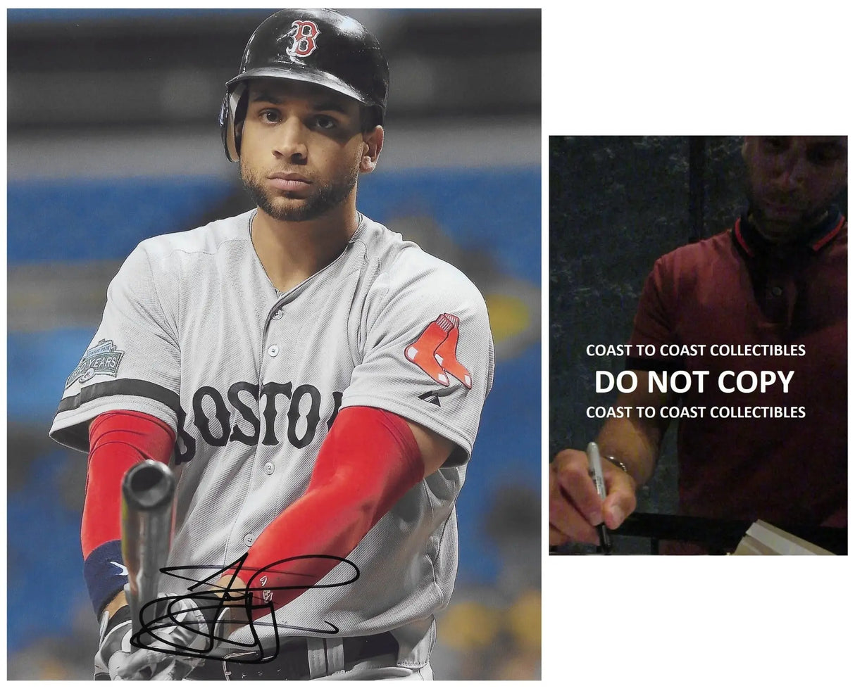 James Loney Signed Red Sox Baseball 8x10 Photo Proof COA Autographed