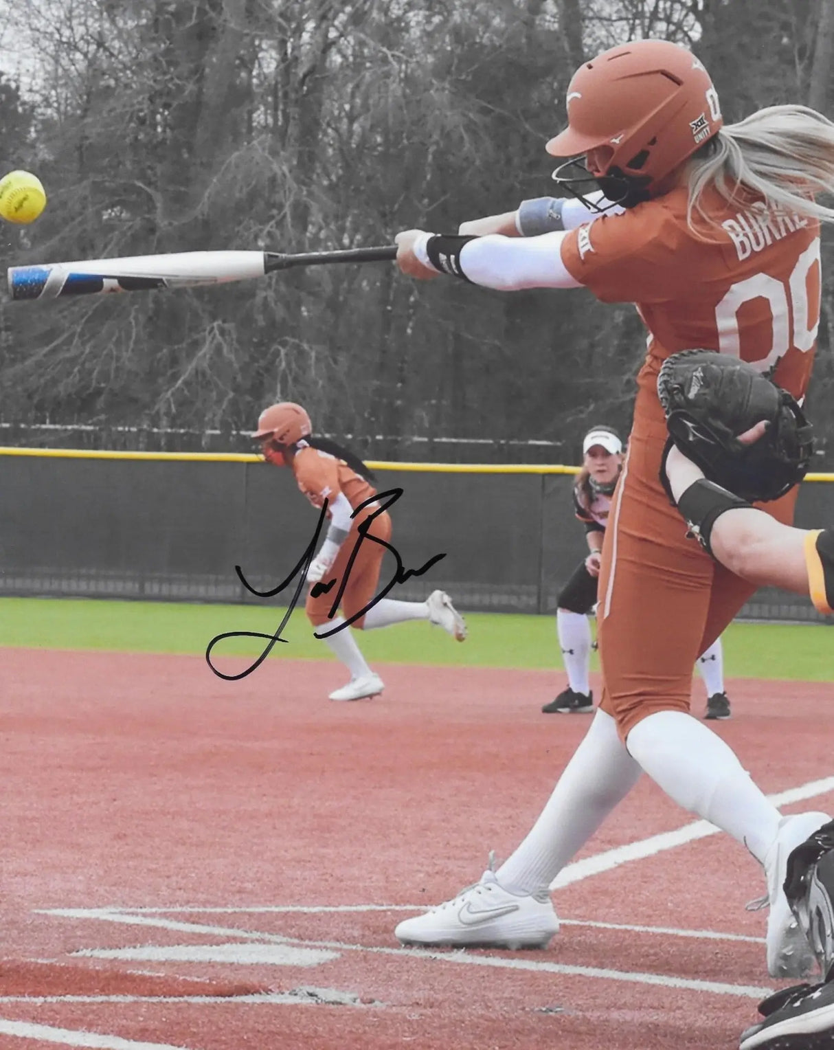Lauren Burke signed Longhorns 8x10 softball photo COA Proof autograhed Model