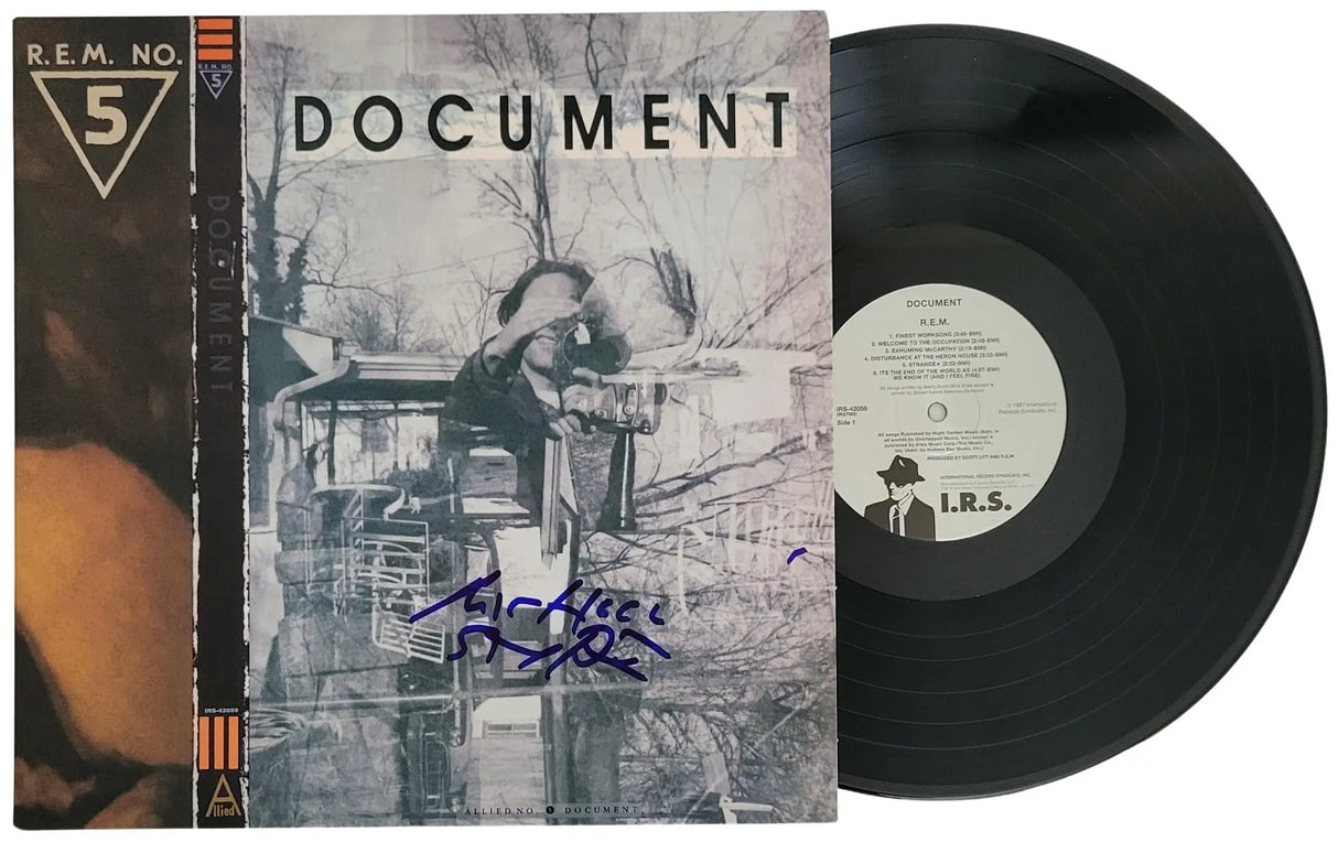 Michael Stipe Signed R.E.M Document Album COA Proof Autographed Vinyl Record Record