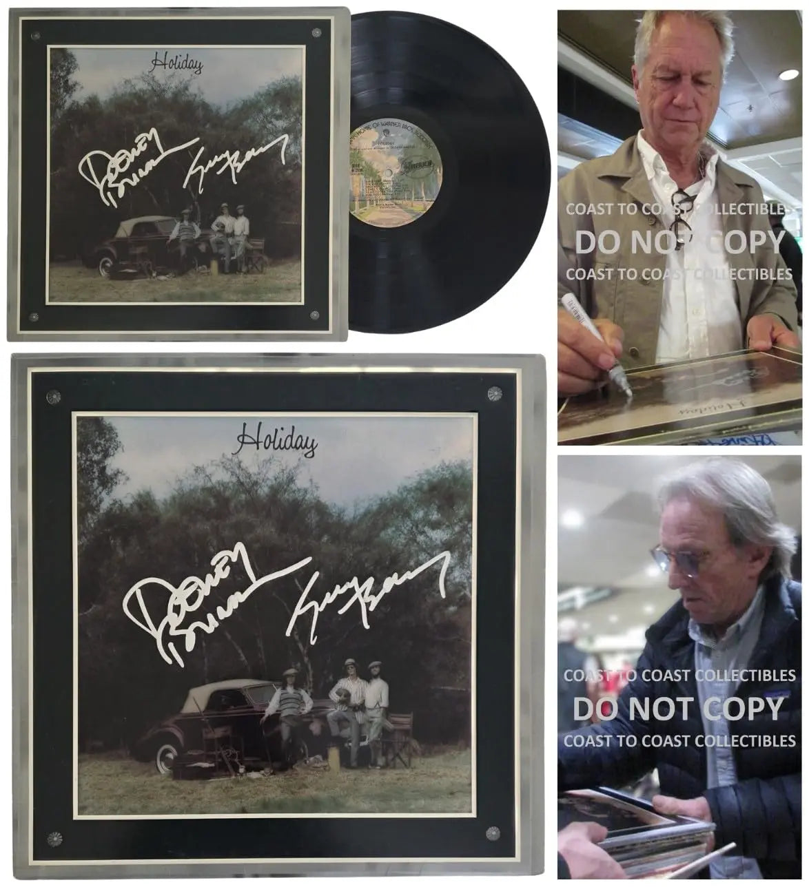 Dewey Bunnell Gerry Beckley Signed America Holiday Album COA Proof Vinyl Record
