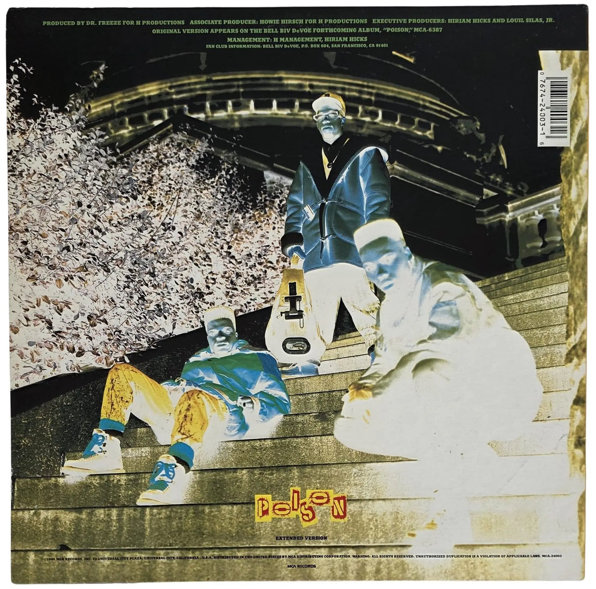 Bell Biv DeVoe Signed Poison Album COA Autographed Vinyl Record Exact Proof