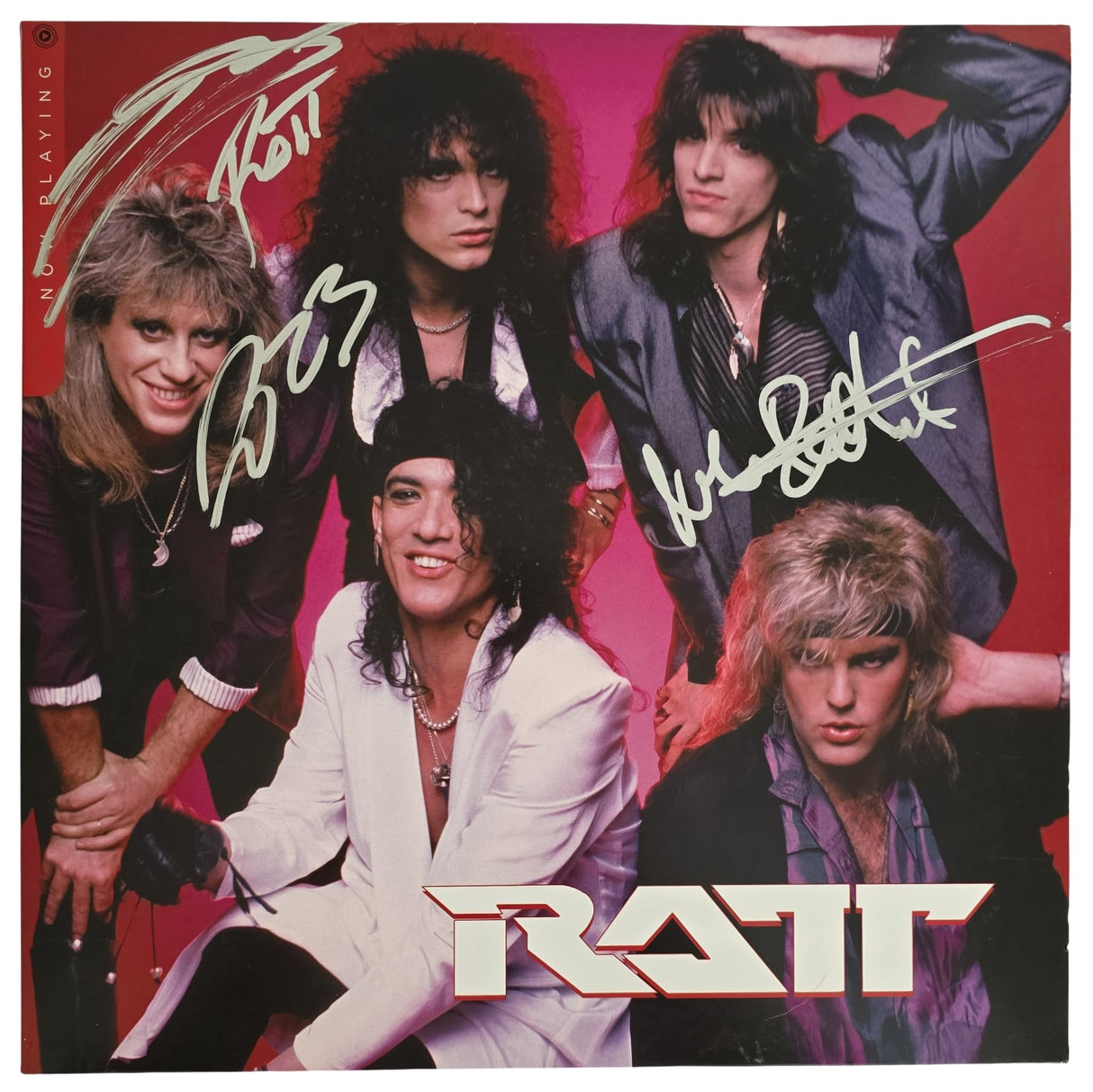 Stephen Pearcy Warren DeMartini Signed Ratt Now Playing Album Proof Autographed Vinyl Record