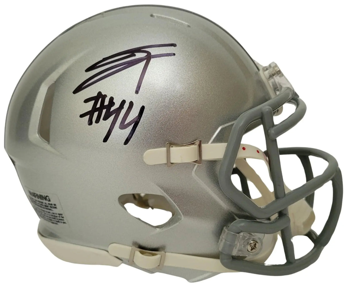 JT Tuimoloau Signed Ohio State Buckeyes Mini Football Helmet Proof COA Autographed