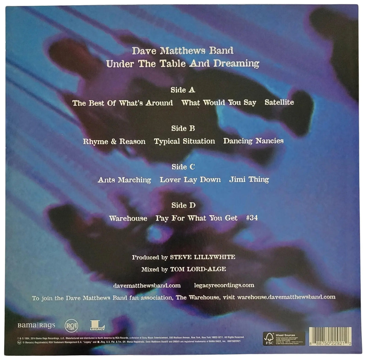 Dave Matthews Signed Under The Table And Dreaming Album COA Proof Vinyl Record Star