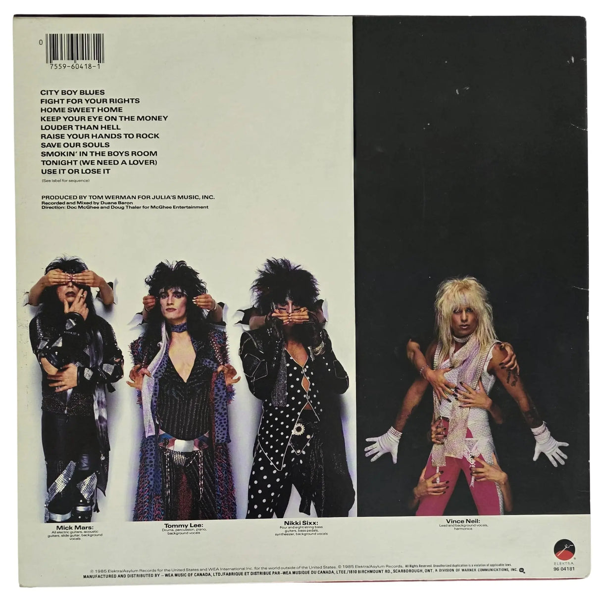 Vince Neil Tommy Lee Signed Theatre of Pain Album COA Proof Autographed Motley Crue Vinyl Record