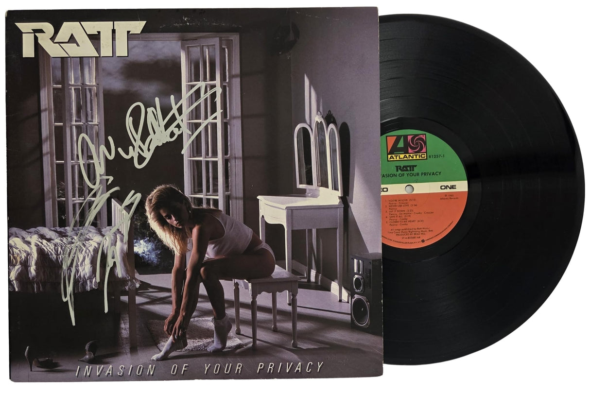Stephen Pearcy Warren DeMartini Signed Ratt Invasion of Your Privacy Album COA Proof Autographed Vinyl Record