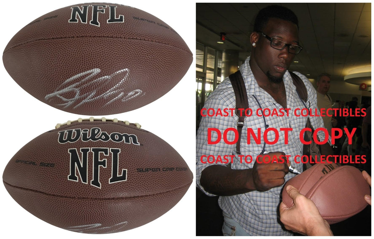 Jason Pierre Paul Signed Football Proof Beckett Autographed Tampa Bay Buccaneers New York Giants