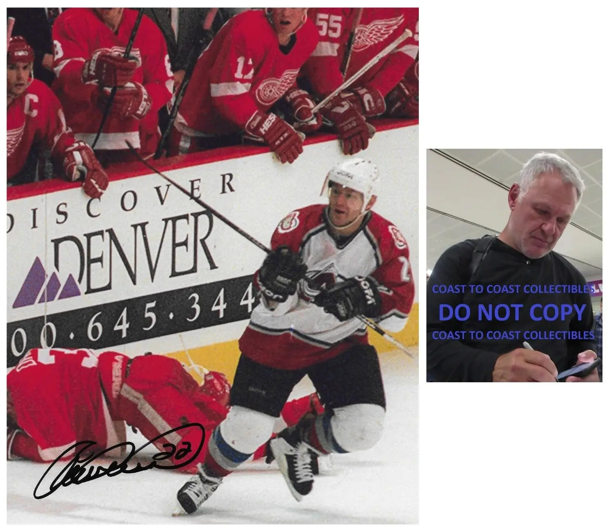 Claude Lemieux Signed Colorado Avalanche 8x10 Photo COA Proof Autographed