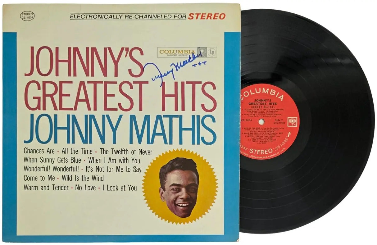Johnny Mathis Signed Greatest Hits Album COA Exact Proof Autographed Vinyl Record