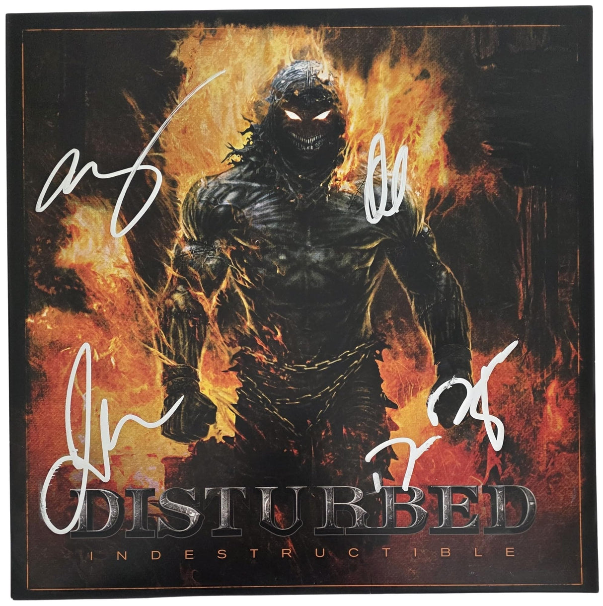 Disturbed Band Signed Indestructible Album COA Proof Autographed Vinyl Record David Draiman,Dan Donegan,Mike Wengren,John Moyer