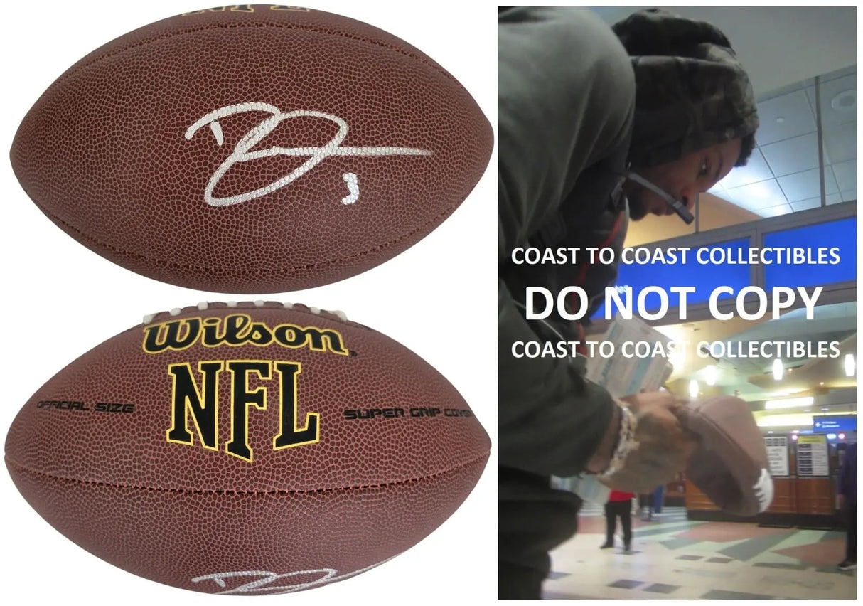 Derwin James Signed Football Proof COA Autographed Los Angeles Chargers FSU