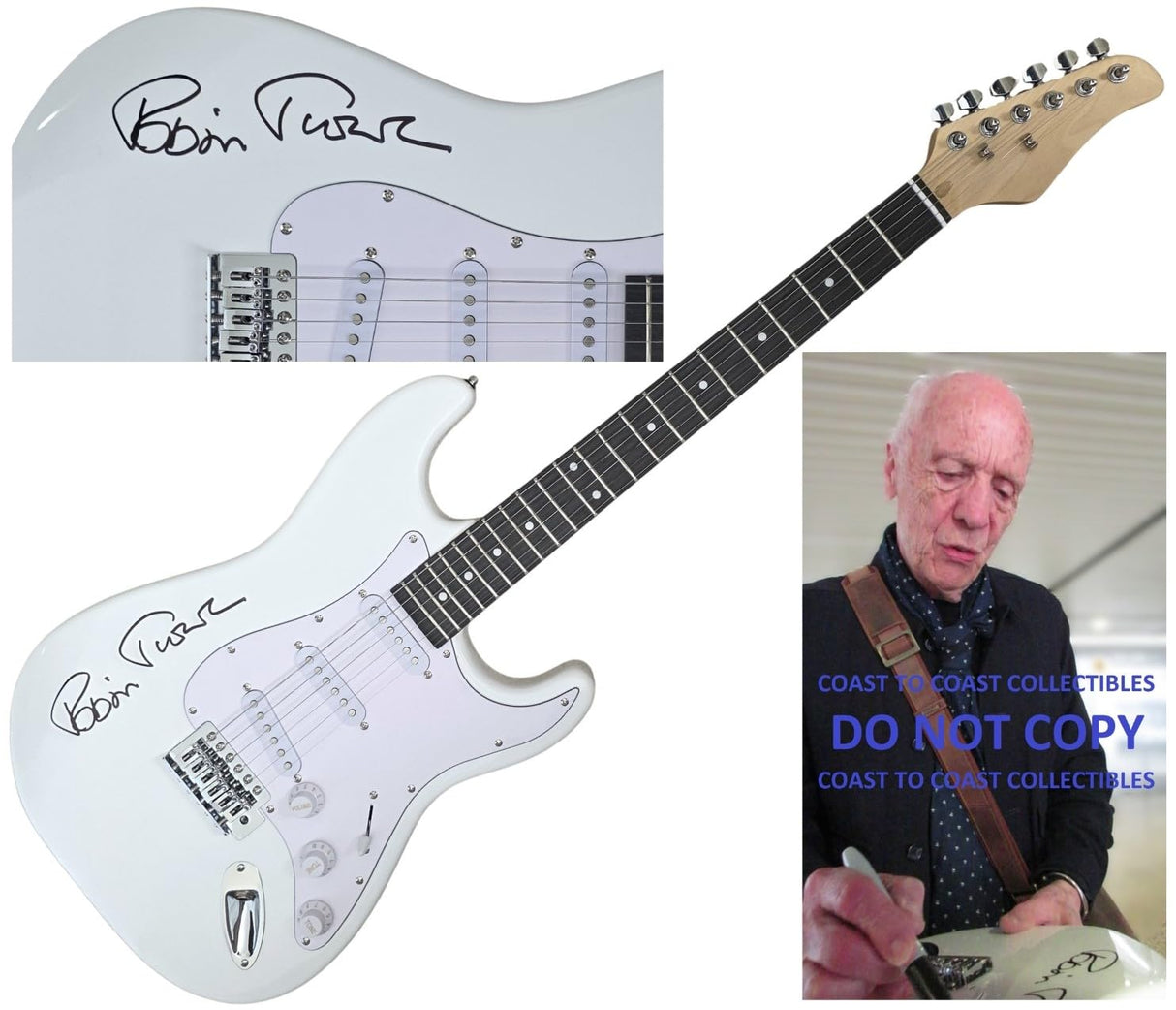 Robin Trower Signed Full Size Electric Guitar COA With Exact Proof Autographed